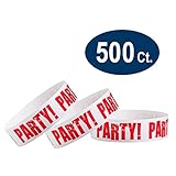 500 WristCo Red Party Tyvek Wristbands for Events