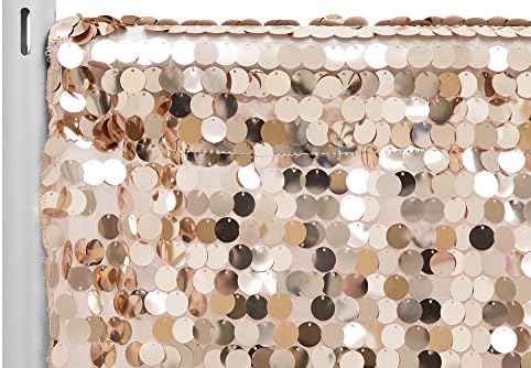 Large Payette Sequin 10ft H x 52" W Drape/Backdrop panel - Blush