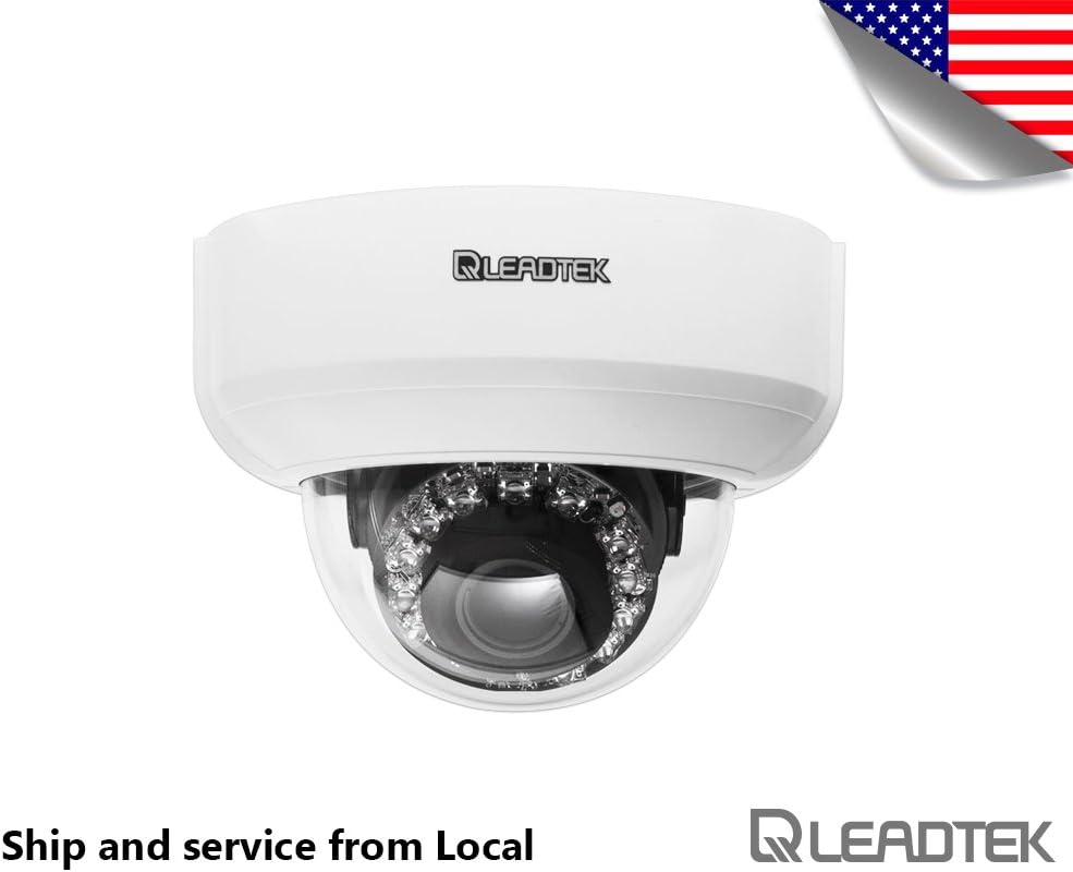 Leadtek LAC-3C12 2 MP H.264 Professional Indoor IR Dome Camera~POE, 30fps, LED 12pcs, 2.8-12mm vf lens