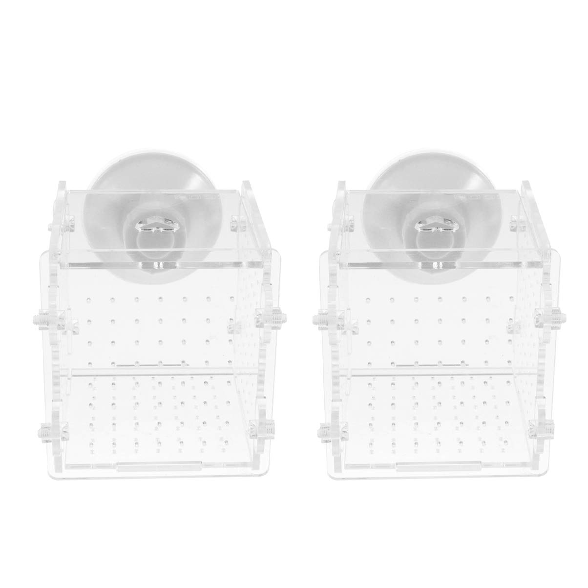 Balacoo 2 Pcs Aquarium Fish Tank Hatchery Incubator Breeding Box Baby Fish Breeder Isolation Hatching Boxes