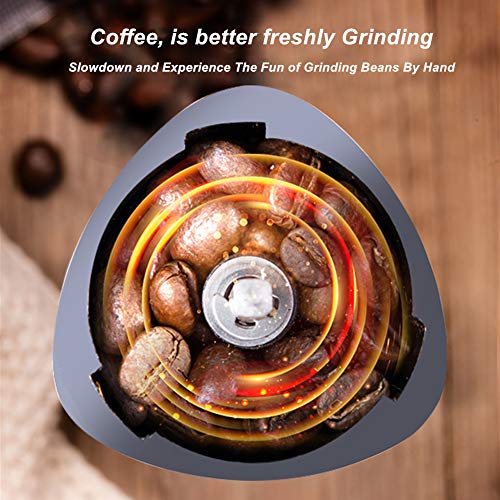Mixnon manuelle Kaffeemühle, tragbare Keramik Gratmühle Edelstahl Kaffeemühle,Handkurbel Bean Mühle,Hand kaffeemühle… – Bild 3