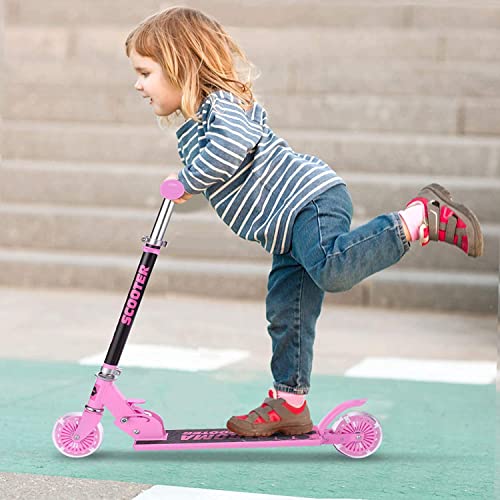 CAROMA Scooter for Kids Ages 312, 4 Levels Adjustable Height Kick