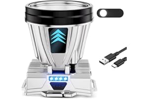 REDNOW Super Bright Rechargeable High Power Headlamp,LED Rechargeable Head Lamp,LED Head Lights for Forehead Flashlight,Waterproof Headlamp Headlight with White Lights for Camping,Running,Cycling,Fishing