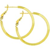 ToHeart Gold Hoop Earrings for Women Gold Plated Twist Hoop Earrings