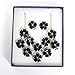 VK Accessories Cute Floral Flower Necklack Earrings Set Womens Girls Children Sweater Accessories Fashion Necklace Black