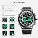 Menton Ezil Men's Sports Watch Sapphire Big Face Analog Digital Dual Time Waterproof EL Backlight, Multifunctional Outdoor Military Wrist Watches with Leather Strap