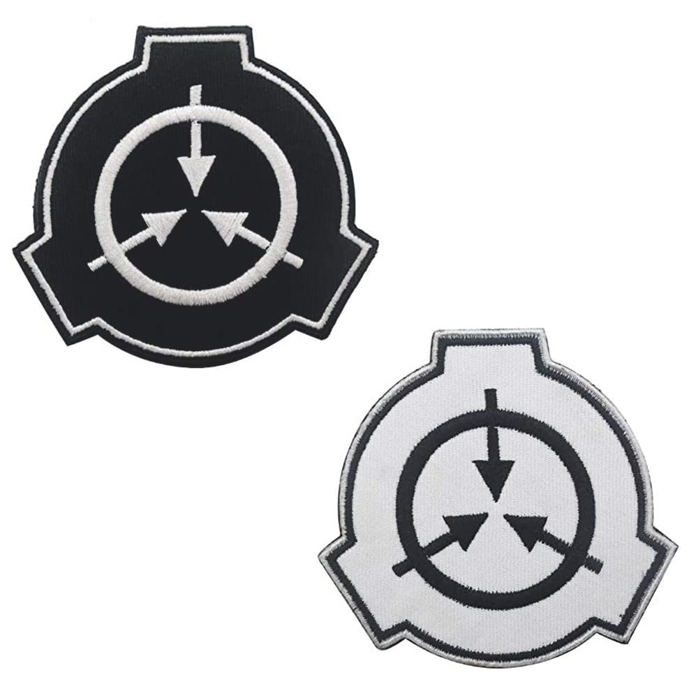 2 Pieces Tactical Logo Patch for SCP Foundation Funny SCP Super Natural Hook and Loop Embroidery Morale Military Emblem Patch for Jacket Backpacks Clothes Vest Uniforms Clothes