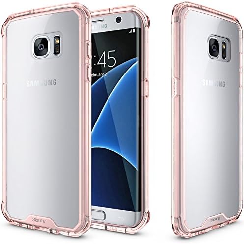 Samsung Galaxy S7 Edge Case,Zisure [ICE CAKE]Ultra Clear Acrylic Back Cover Shock Proof Durable TPU Bumper Cellphone Protection Cases for Samsung Galaxy S7 Edge/SM-G935 (CLEAR PINK)