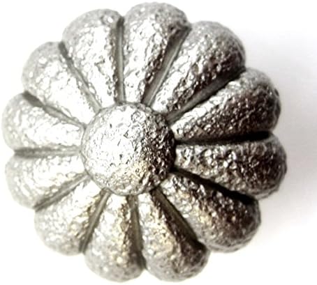 Ancient Treasures Rustic Hammered C009SAT Floral Satin Chrome 1 1/2" Pull Knob