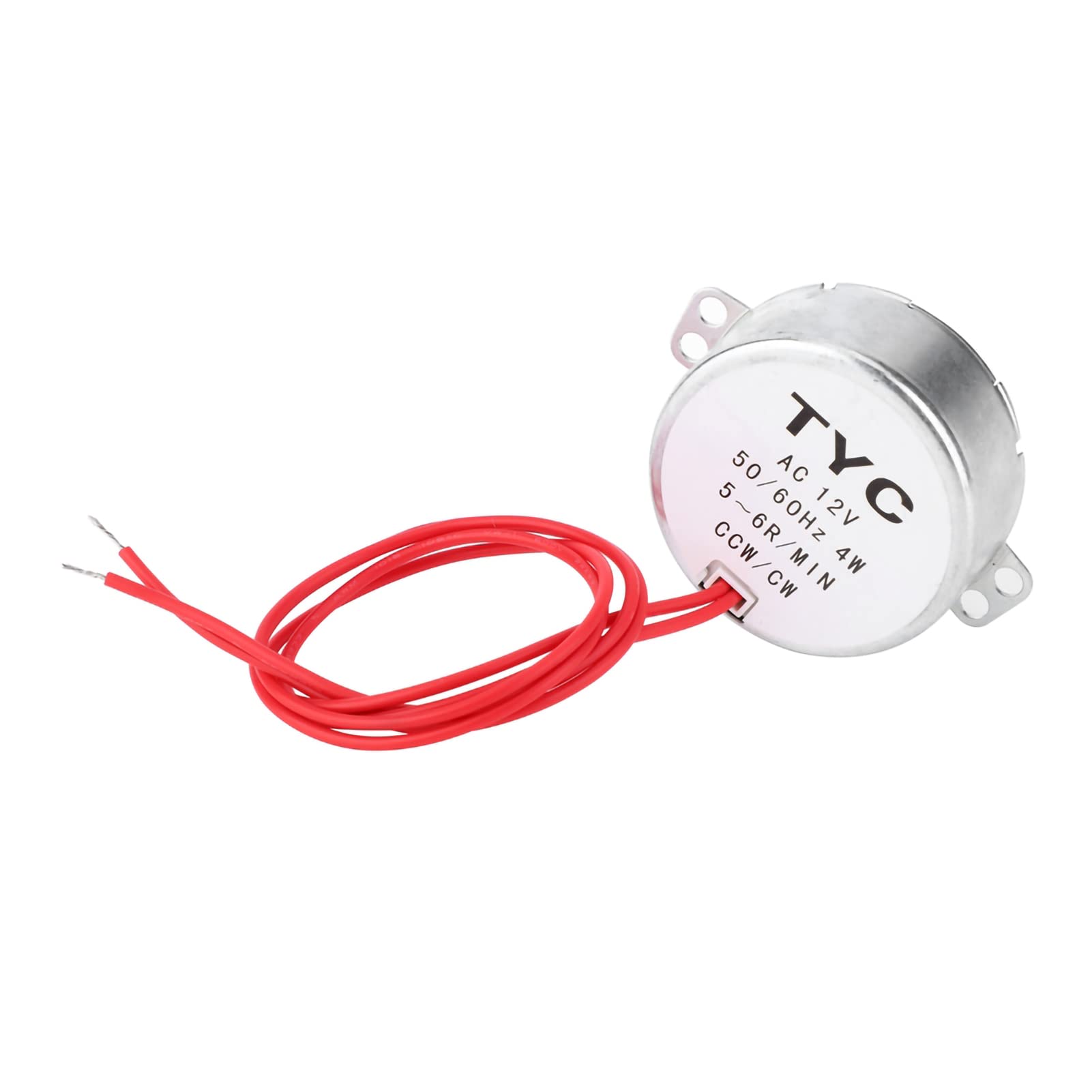 TYC30 AC Synchronous Motor, 12V 4W, 5-6 RPM, Reversible CW/CCW Rotation, Aluminum Alloy Housing, for Equipment and Machinery Applications