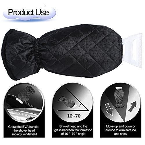 Ice Scraper Mitt Snow Brushes Snow Scrapers for Car Warm Snow Gloves Waterproof Snow Shovel Auto Snow Brush Auto Ice Scraper Scratch Free Auto Snow Removal Shovel Glove Black