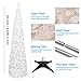 N&T NIETING Pop Up Christmas Tree with Lights & 30 Balls, 5Ft Collapsible White Tinsel Skinny Tree Decorations for Holiday Xmas Home Office Decor