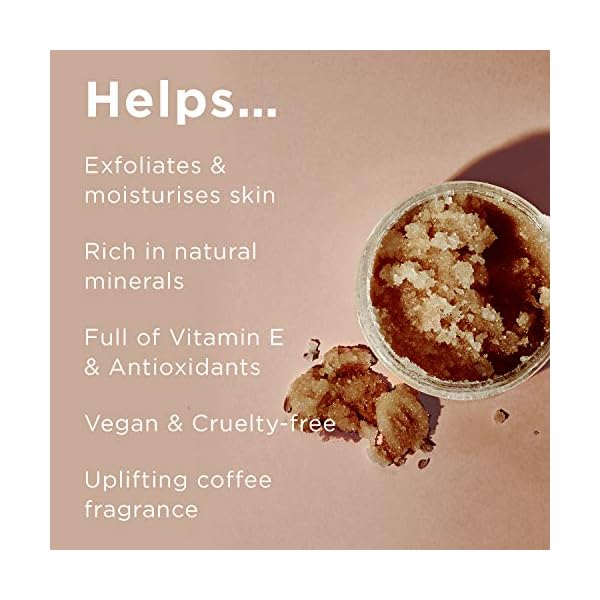 PraNaturals Dead Sea Salt & Coffee Body Scrub 500g - Natural formula, Exfoliating, Nourishing & Hydrating, Made with…