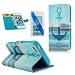 MOLLYCOOCLE Fashion Style Wallet Book Case Magnetic Design Flip Folio PU Leather Cover Standup Cover Case with Skyblue Skin Sea Anchors Pattern for iPhone 5 5S 5G