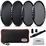 2mm Ultrathin, Rangers 52mm Full ND2, ND4, ND8, ND16 Neutral Density Filters and Carrying Case + Lens Cleaning Cloth + Lens Cleaning Pen, without vignetting