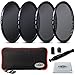 2mm Ultrathin, Rangers 52mm Full ND2, ND4, ND8, ND16 Neutral Density Filters and Carrying Case + Lens Cleaning Cloth + Lens Cleaning Pen, without vignetting