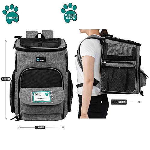 image for PetAmi Pet Carrier Backpack for Small Cats, Dogs, Puppies | Ventilated