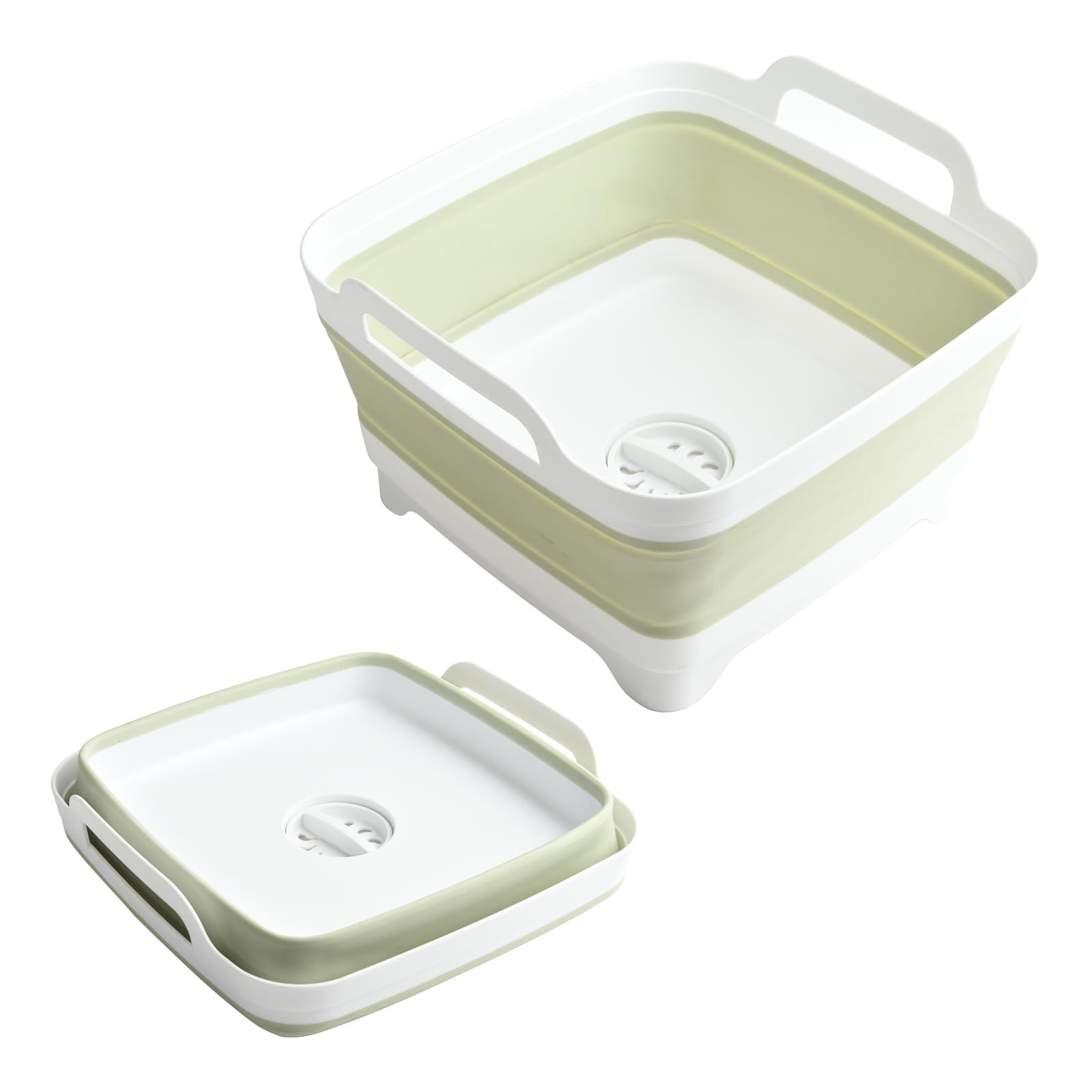 Photo 1 of Collapsible Bucket,Wash Bucket,Collapsible Wash Basin,Collapsible Dish Tub,Collapsible Basin,Space Saving Multiuse Foldable Sink Tub,9L Camping Sink Foldable, Kitchen Sink Basin(Green)