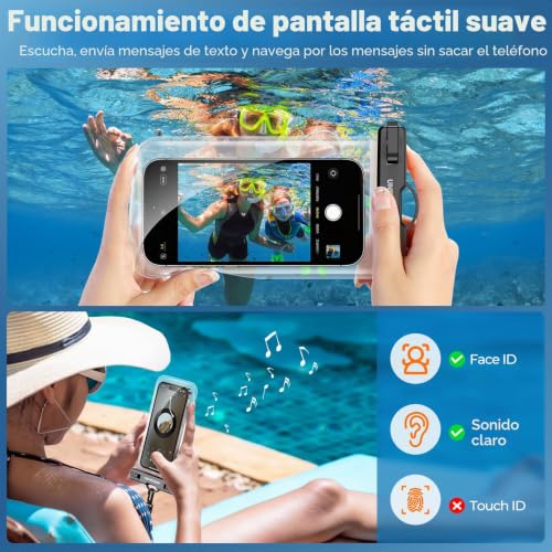 UNBREAKcable Waterproof Mobile Phone Case [2 Pack], IPX8 Aquatic Case with Adjustable Cord for iPhone 17/16/15/14/13/12 Air/Pro Max, Samsung S25 S24 S23 Ultra, Huawei and Other Phones up to 7 Inches - Black