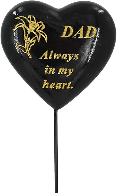 AngraveMemorials Special Dad Black Gold Lily Flower Memorial Stake