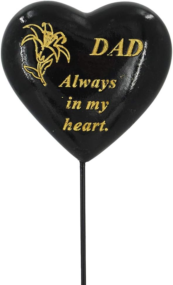 AngraveMemorials Special Dad Black Gold Lily Flower Memorial Stake