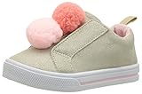 OshKosh B'Gosh Girls' Adella Pom Slip-on Sneaker, Beige, 10 M US Toddler