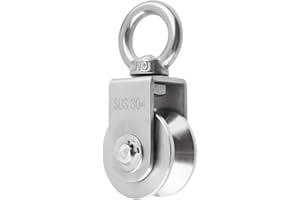 BNYZWOT V Type Cable Pulley Wheel, Swivel Single Pulley Block, Stainless Steel, Bearing Inside, Heavy Duty Good for Pulley System Gym Equipment, Loading 1100lb