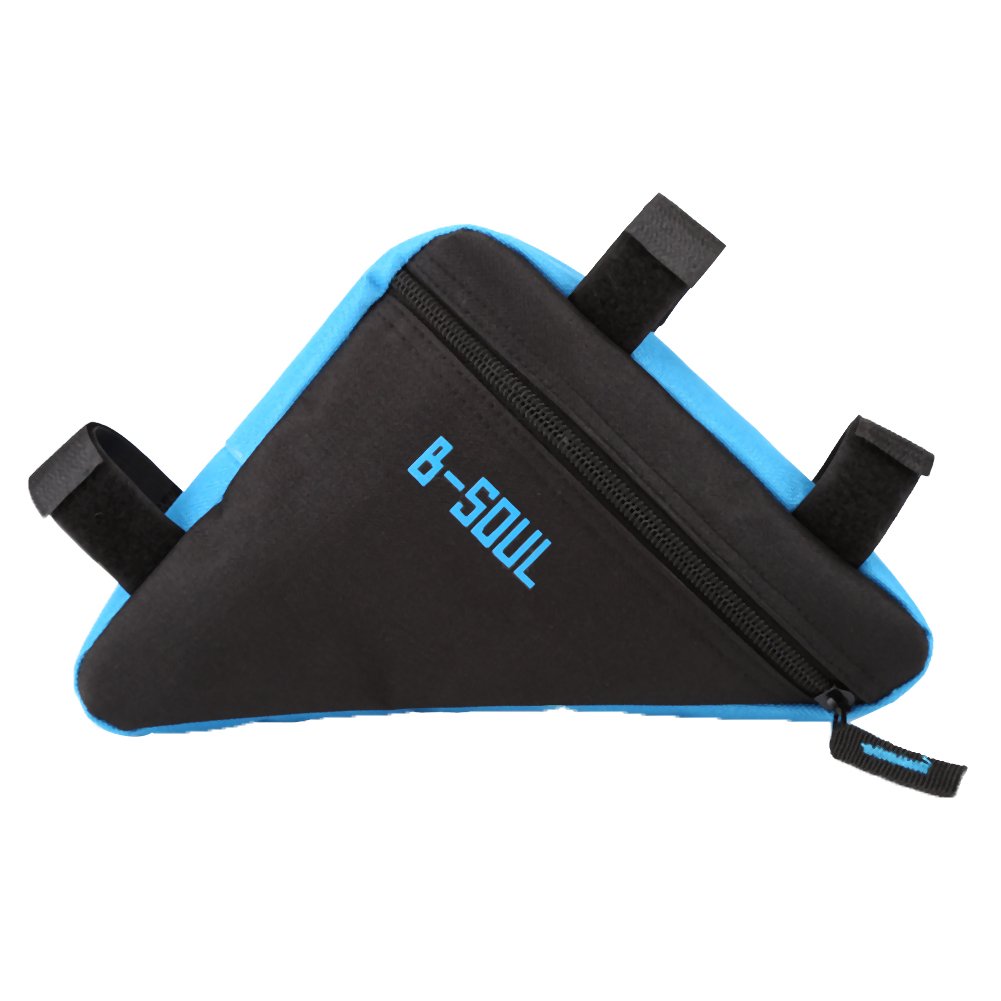 Bicycle Saddlebag, Triangle Bag (Black+Blue) Waterproof Compact Lightweight Rear Mounted for Road Mountain Bike Cycling Storage with Reflective Strap and Quick Release