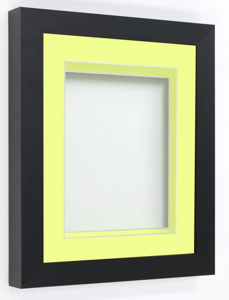 Rickman Box Frame Black with Lemon Bon Bon Mount, 8x6 for 6x4 inch