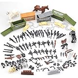 Custom Military Minifigures Army Modern Weapons Pack Accessories Set / Military Building Blocks Toy for Kids Boys Compatible Major Brands