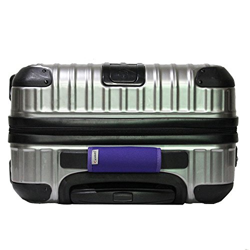 Careteilly Neoprene Luggage Handle Wrap Fluorescent Colors Luggage Identifiers Handle Wrap/Cover Perfect Travel Partner (Purple)