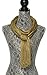 Elles Clothing Sheer Mesh Glitter Sparkle Shawl Wrap Fringe Weddings Party Evening Scarfs for Women (Gold)