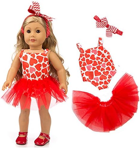 Jaysis☀Skirt + top + hair band☀Beautiful Yarn Clothes For 18 Inch for American Girl Doll Accessory Girl's Toy