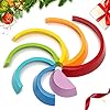 king do way Educational Toy Building Blocks, Wooden Rainbow for Learning, Puzzle Toy Geometry Bricks (Rainbow)