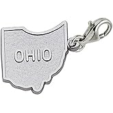 Ohio Charm with Lobster Claw Clasp, Charms for Bracelets and Necklaces