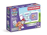 Magformers Paw Patrol 25 Pieces Pup Pup & Away Set, Pink and Purple colors, Educational Magnetic Geometric shapes tiles Building STEM Toy Set Ages 3+