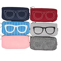 DODOGA 6pcs Zipper Soft Eyeglasses Sunglasses Pouch Case Sunglass Goggles Eyeglass Holder