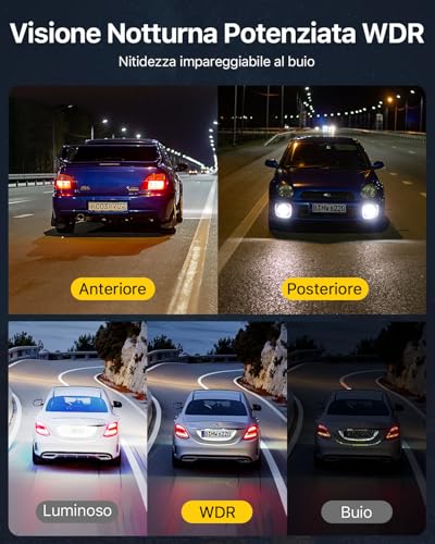 GKU Car Dash Cam 4K+1080P Front/Back Dash Cam with 5.8GHz WiFi and GPS, 3.18" Touchscreen, WDR Night Vision, 24H Parking Monitor, G-Sensor, Loop Recording, App Control