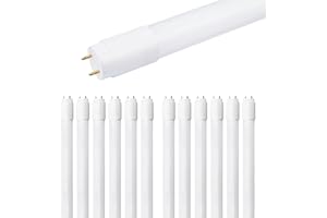 Sylvania 12 Pack SubstiTUBE 48" 15W T8 Linear LED Light Bulb, Bi-Pin Base, Daylight 5000K, Glass, Frosted Finish - (41096)