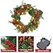 MAOYUE Christmas Wreath with LED Lights 21 Inches Red Berry Wreath Garland Pre-Lit Holiday Decorations Wreath for Christmas Indoor Outdoor Decorations