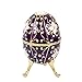 QIFU-Hand Painted Enameled Faberge Egg Style Decorative Hinged Jewelry Trinket Box Unique Gift For Home Decor