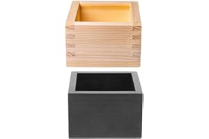 OSALADI 2 Pcs Wood Saki Cup Box: Sake Masu Sake Mug Wood Cypress Sake Box Sushi Square Boxes Tea Bag Organizer Holder
