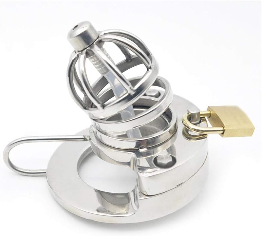 HOUYAZHAN La Jaula de la castidad del Acero Inoxidable 316L con la Cerradura curvó la Jaula HOUYAZHAN La Jaula de la castidad del Acero Inoxidable 316L con la Cerradura curvó la Jaula