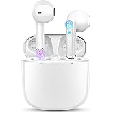 Wireless Earbud, Bluetooth Headphones 5.3 Mini Bluetooth Earbud, Deep Bass Stereo Wireless Earphones in Ear Sport 40H USB-C Charging Case, ENC Noise Cancelling Ear Buds with 4 ENC Mic Dual LED Display