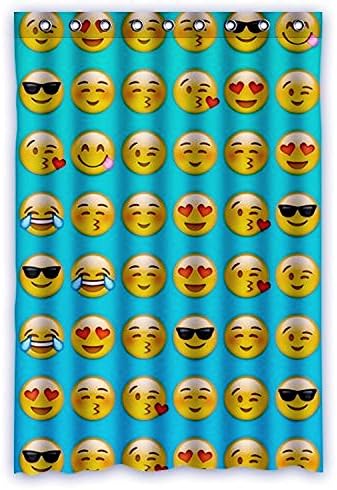 Custom Living Elegant Emojis Polyester Fabric Window Curtain 50"X84"(One Piece) / Traval / Hotel Panels for Room