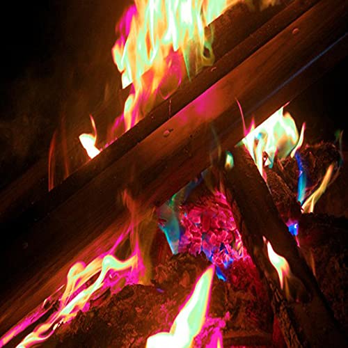 1PC Flame Stain Colorful Create Colorful and Vibrant Flames for Fire Pit Flame Stain Colorful Flame Color Changing Powder Party and Festival Supplie Rainbow Mystic Flames