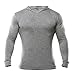MUSCLE ALIVE Bodybuilding Long-Sleeve Hoodie Casual Sweatshirts Stretchy Cotton Gray Plain Color Size M