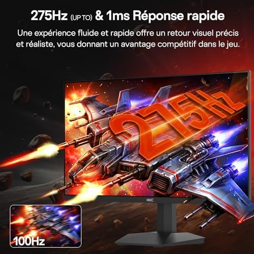 Écran Gaming QHD 27 Pouces 260Hz / 275Hz(UP to), Fast IPS, Temps de Réponse 1 ms, HDR400, 95% DCI-P3, Adaptive Sync, 2× HDMI 2.0, DisplayPort 1.4, VESA 100×100, Technologie Eye-Care
