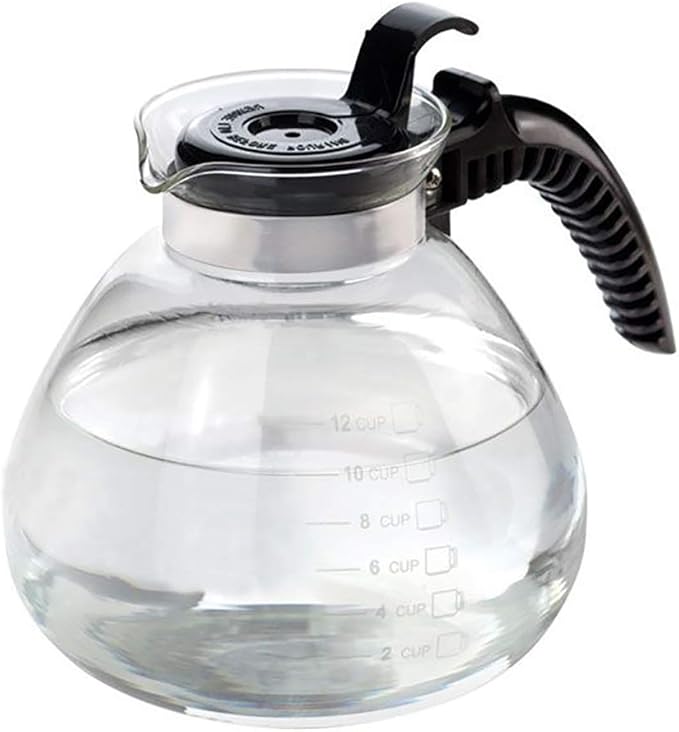 12 Cup Whistling Tea Kettle, Tea Pot Stovetop Clear Glass