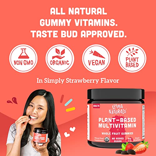Whole Fruit Gummy Vitamins for Adults No Added Sugar, Vegan